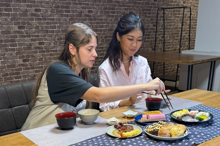 Matcha and seasonal wagashi served at the hotel