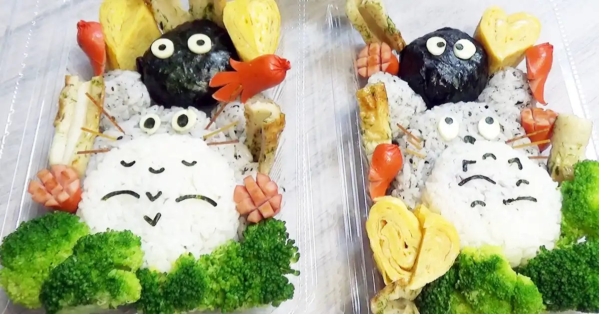 Tiny deco parts made from nori, cheese, and veggies